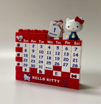 Hello Kitty Girly Creative Block Perpetual Calendar Desk Calendar, DIY Figure Block Calendar, Anime Mini Ornament