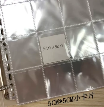 A4 4-Hole Clear Binder Pages (20 Pockets, 5x5cm) for Cards, Coins, Stamps, and Philately Collections