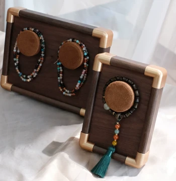 Chinese Vintage Wooden Jewelry Display Stand - Frame Style Tray for Bracelets and Accessories Photography