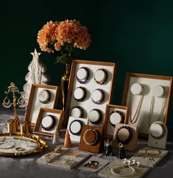 Jewelry Display Stand - Natural Wood Frame for Bracelets, Necklaces, and Rings - Photo Prop
