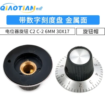 Potentiometer Knob with Digital Dial, Metal Face C2 C-2 6MM 30X17 Knob Caps