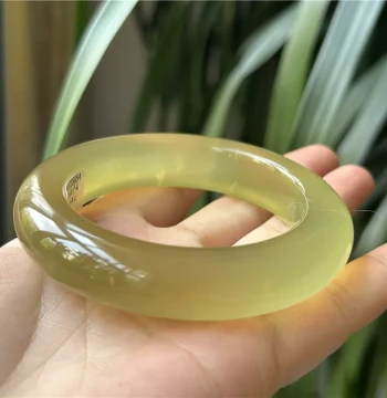 New Natural Xiuyan Jade Bracelet Genuine Grade A Ice-Texture Xiuyan Rock Jade Women's Thick-Style Jade Bangle