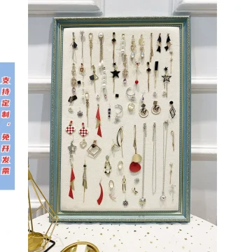 Earring Display Rack with Wall-Mounted Frame - Jewelry Organizer for Studs, Necklaces, and Accessories