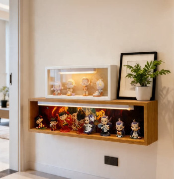 Pop Mart Star Person Figure Display Case - Wooden Blind Box Storage and Showcase Cabinet