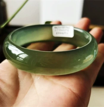 Natural Xiuyan Jade Bangle - Authentic Ice-Type 180 Grade Green Jade Bracelet (One Item, One Photo)