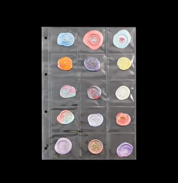 Wax Seal Coin Storage Album - 15-Grid A4 Loose-Leaf Binder for Seals, Commemorative Coins, Badges, and Vintage Collectibles
