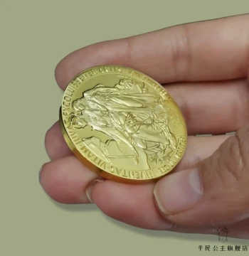 Nobel Prize Gold-Plated Medal Souvenir, Scientific Honor Replica Award, Popular Scientist Relief Commemorative Display