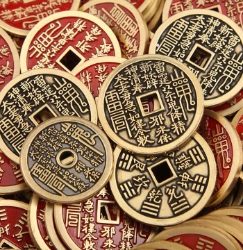 Thickened Brass Shan Gui Hua Qian Bagua Bracelet, Antique Coin Collection, Men's Pendant Chain