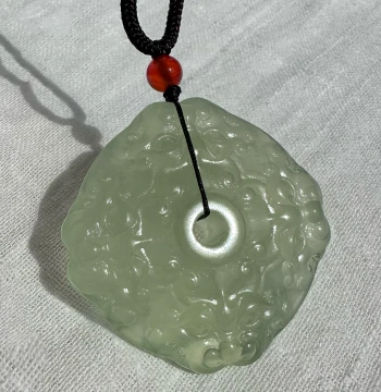 One Item One Photo Natural Xiuyan Jade Ice-Transparent Four Divine Beasts Pendant Xiuyan Jade Necklace Neck Jewelry Jade Drop Pendant Accessory