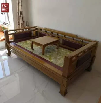 Jade Heating Mattress, Korean-style Arhat Bed, Solid Wood Chaise Lounge Sofa Bed, Xiuyan Jade Single Jade Bed with Temperature Controller
