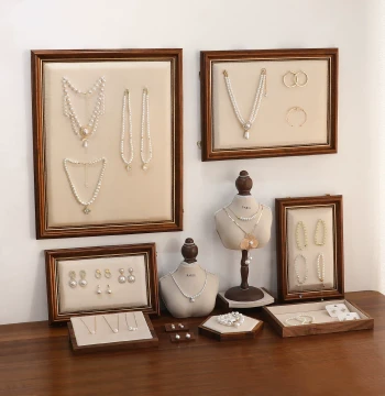 Vintage Frame Jewelry Display Stand - Wall-Mount Rack for Necklaces and Earrings, Shop Window Counter Prop