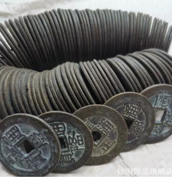 Replica Ancient Copper Coins – Kangxi Tongbao and Qianlong Collectible Brass Decorative Ornaments
