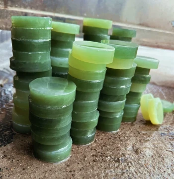 100% Natural Xiuyan Jade Ice-Grade Bangle Core - Paperweight, Chinese Chess Piece, or Raw Jade Material