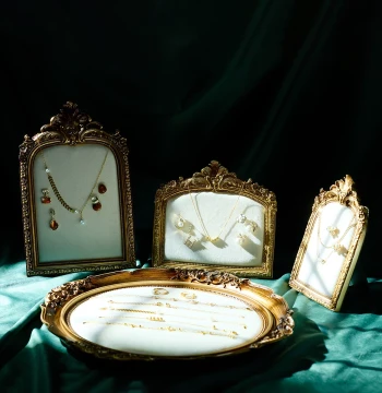 Vintage Photo Frame Jewelry Display Stand - Tray for Earrings, Necklaces, and Photography Props