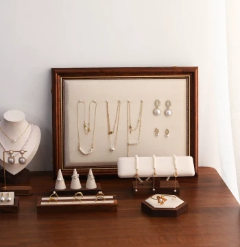 Solid Wood Photo Frame Jewelry Display Stand - Wall-Mounted Rack for Necklaces, Earrings, Bracelets, and Beads - Shop Showcase