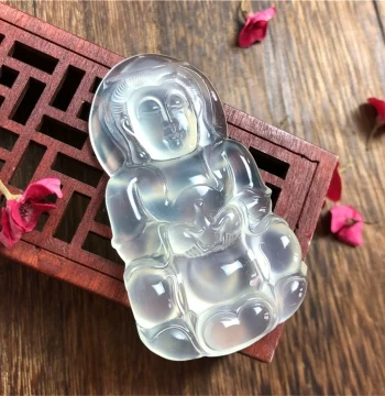 Natural Xiuyan Jade Formal Guanyin Pendant Translucent Exquisite Xiuyan Rock Jade Hanging Ornament Authentic Unisex Gift Real Photo