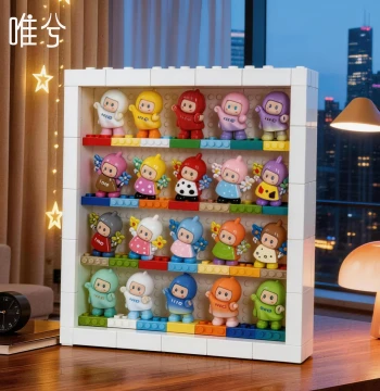 Yoyo Sauce Display Case - Blind Box Storage Rack for Cute Figurines, Dust-Proof Acrylic Frame for DIY Arrangement
