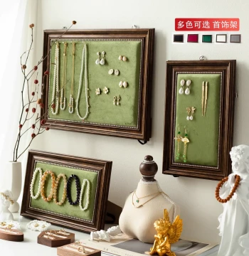 Vintage Picture Frame Jewelry Wall Display Rack Organizer for Earrings Necklaces Rings Counter Jewelry Market Stall Showcase