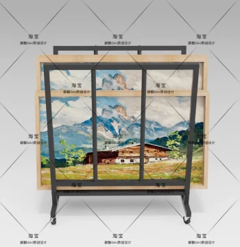Art Panel Storage & Display Rack, Oil Painting Board Organizer, Picture Frame Shelving Unit for Arrangement and Tidying
