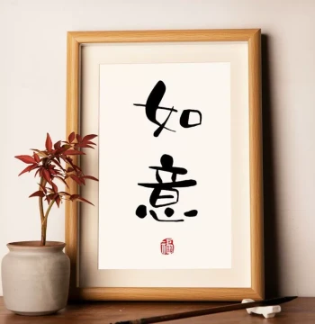 Calm and Steady Handwritten Calligraphy Display: Inspirational Desktop Decor, Framed Art, and Trendy Gift