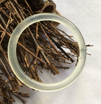Authentic Natural Xiuyan Jade Bangle Thin Round Bar Dingdang Style High Ice Grade Translucent Water Grass Pattern Xiuyan Rock Jade Bracelet