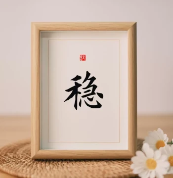 'Steadfast' Handwritten Calligraphy Desktop Frame - Inspirational Desk Decor and Creative Gift for Office or Home