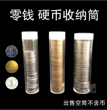 One Yuan Coin Protection Tube - 1 Jiao and 5 Jiao Coin Storage Containers; Mini Creative Portable Coin Box for Three-Flower Series