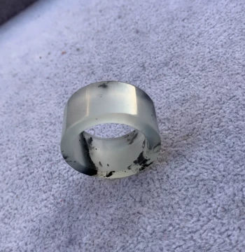 Natural Xiuyan Jade Ink-Wash Pattern Thumb Ring & Pendant Set - Couples' Style Jewelry with Free Shipping