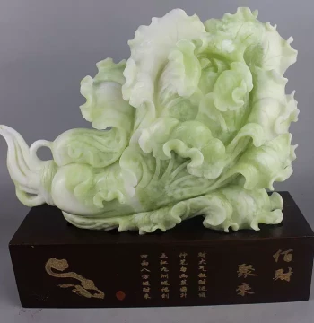 Natural Jade Ornament Xiuyan Jade Ornament Xiuyan Rock Jade Large Cabbage Ornament Wealth Accumulation Jade Raw Stone Carving