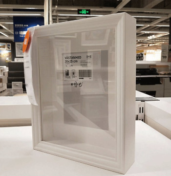 IKEA Vitanhed 3D Shadow Box Frame - Black & White Decorative Display Case for Xiaohongshu Style Arrangements