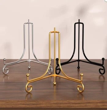 Decorative Plate Stand, Wrought Iron Desktop Support Rack for Clocks, Photos, and Tea Cakes