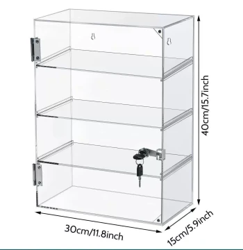 Acrylic Display Case with Removable Shelves - Multi-purpose Retail Showcase and Photo Frame Cabinet