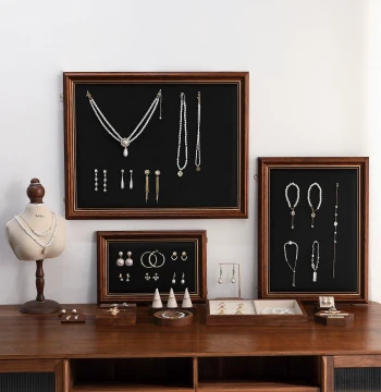 Vintage Photo Frame Necklace Display Stand Wall-Mounted Jewelry Organizer Earring Bracelet Ring Counter Store Display