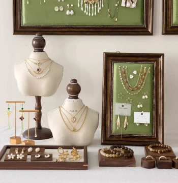 Vintage Standing Jewelry Display Frame for Necklaces, Earrings, and Bracelets