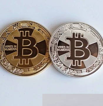 Authentic Pure Metal Heavy Gold and Silver Commemorative Coin Custom Anniversary Collectible Gift Bitcoin Token
