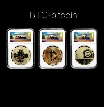 BTC Bitcoin and Ethereum Commemorative Coins - Virtual Currency Collectibles and Creative Gifts