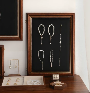Vintage Picture Frame Jewelry Display Stand with Mannequin for Necklaces, Earrings, Bracelets, and Rings - Store Display Rack