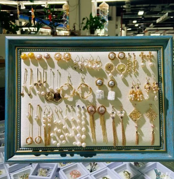 Picture Frame Jewelry Display Stand for Counters - Organizer for Earrings, Necklaces, and General Jewelry Storage