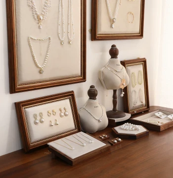 Velvet Jewelry Display Stand Vintage Picture Frame Necklace Wall Mount Earring Ring Jewelry Window Display Rack