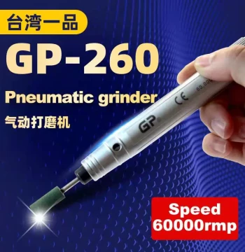Taiwan Yipin GP-260 Precision Pneumatic Engraving Grinder with Variable Speed Polishing for Jade Carving