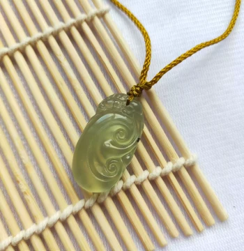 Natural Xiuyan Jade Ruyi Pendant - Authentic Xiuyan Stone Necklace Charm for Men and Women