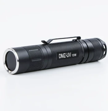 10W 365NM UV Flashlight for Bill Verification - Black Lens Ultraviolet Light for Jewelry, Amber, Fluorescent Coins, and Porcelain