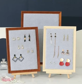 Solid Wood Photo Frame Earring Display Board, Jewelry Organizer and Necklace Stand