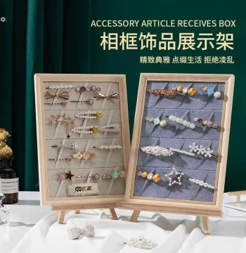 Hair Clip Display Board, Hair Accessory Wall-Mounted Jewelry Rack, Home Earring Necklace Storage, Ornament Display Frame Showcase