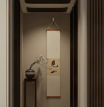 Jianshan New Chinese Style Study Room Zen Scroll Decorative Painting, Calligraphy Art for Homestay Tea Room Entryway Staircase Hanging