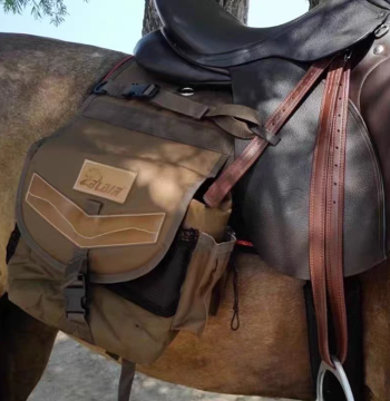 Junjie Equestrian Saddle Bag - Knight Riding Gear Western Saddle Accessories - Oxford Cloth Waterproof Horse Riding Bag