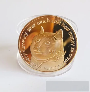 Genuine Heavy Pure Metal Gold & Silver Commemorative Coin – Custom Anniversary Collectible Gift for Dogecoin, Bitcoin, and Virtual DOGE