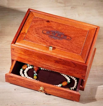 Burmese Rosewood Jewelry Box for Weddings, Solid Wood Vanity Case for Rings and Watches, Bridal Treasure Chest