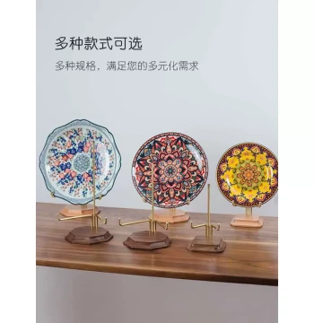 Plate Display Stand, Decorative Dish Holder, Clock and Photo Frame Rack, Tea Cake Showcase, Medal Base Ornament