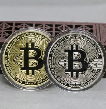 Bitcoin Virtual Currency Commemorative Coin Set – Electroplated Gold and Silver Tokens for Collection and Gifts